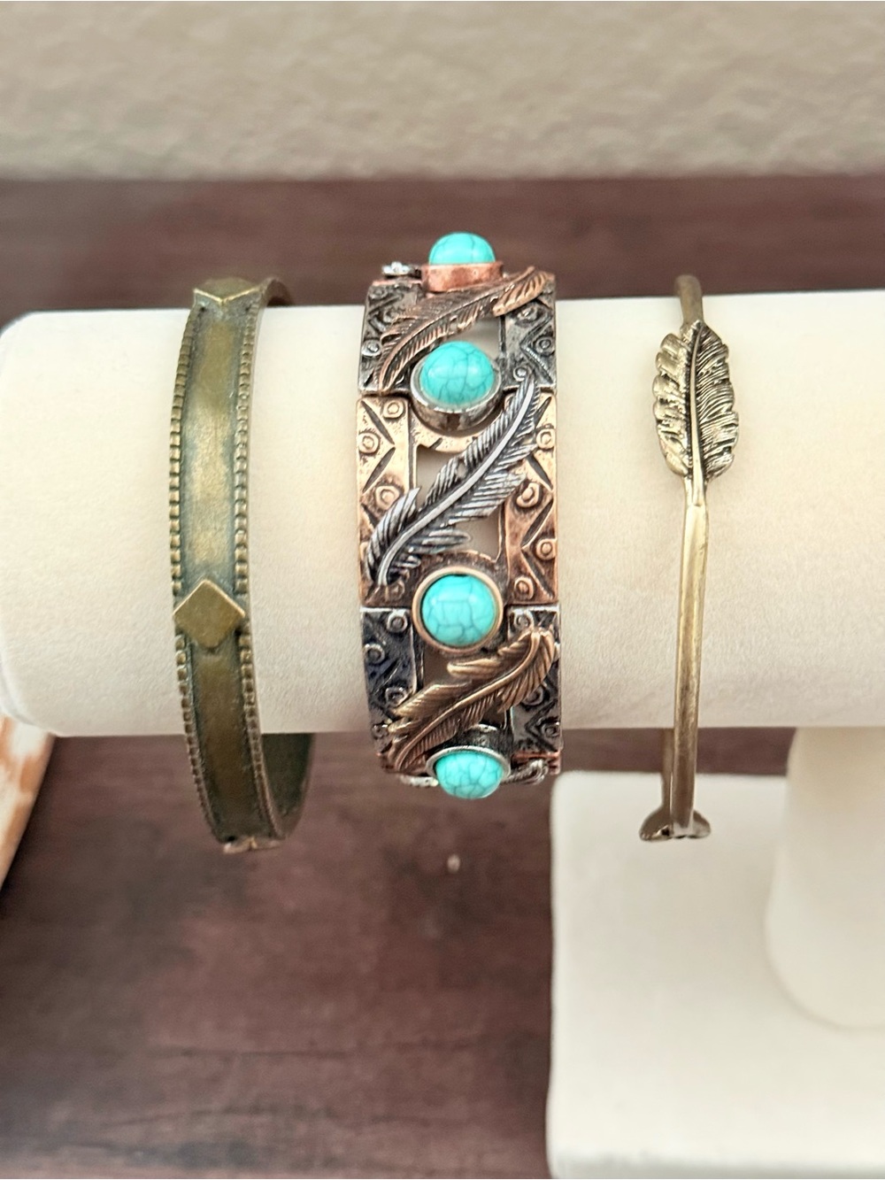 Women’s Turquoise Stone Accent Bracelet, incl. leaf & diamond design bracelets.